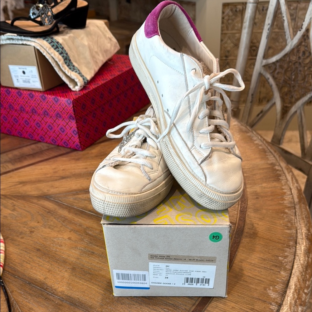 Golden Goose Nappa Upper Glitter Star with Suede Heel